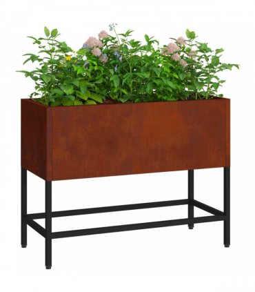 vidaXL Raised Garden Planter Rusty 60 x 26 x 45 cm Weathering Steel