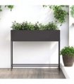 vidaXL Raised Garden Planter Black 100 x 26 x 82 cm Steel