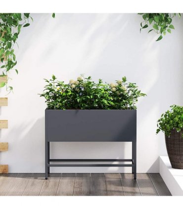 vidaXL Raised Garden Planter Anthracite 60 x 26 x 45 cm Steel