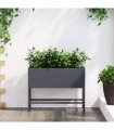 vidaXL Raised Garden Planter Anthracite 60 x 26 x 45 cm Steel