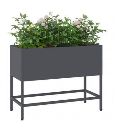 vidaXL Raised Garden Planter Anthracite 60 x 26 x 45 cm Steel