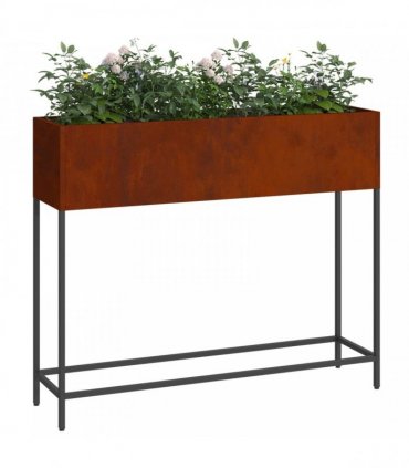 vidaXL Raised Garden Planter Rusty 100 x 26 x 82 cm Weathering Steel