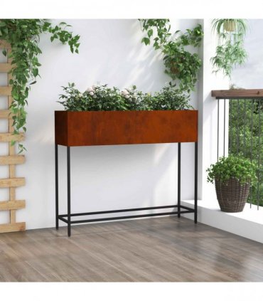 vidaXL Raised Garden Planter Rusty 100 x 26 x 82 cm Weathering Steel