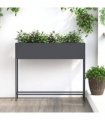 vidaXL Raised Garden Planter Anthracite 100 x 26 x 82 cm Steel