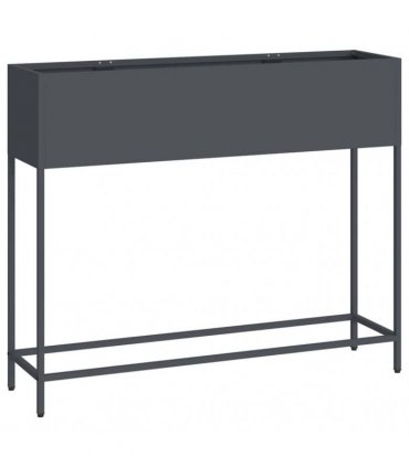 vidaXL Raised Garden Planter Anthracite 100 x 26 x 82 cm Steel