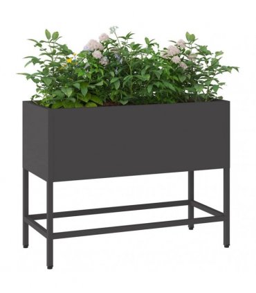 vidaXL Raised Garden Planter Black 60 x 26 x 45 cm Steel