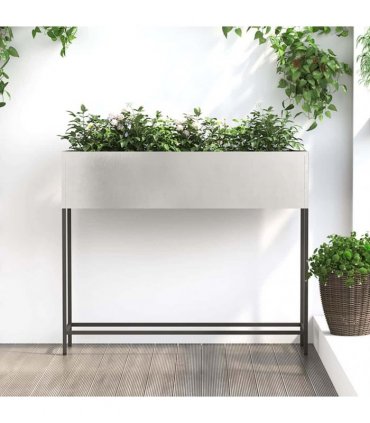 vidaXL Raised Garden Planter Silver 100 x 26 x 82 cm Stainless steel