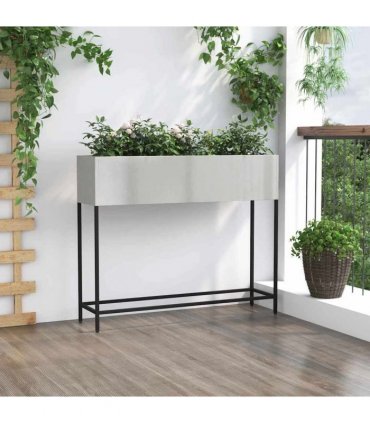 vidaXL Raised Garden Planter Silver 100 x 26 x 82 cm Stainless steel
