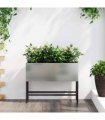 vidaXL Raised Garden Planter Silver 60 x 26 x 45 cm Galvanised Steel