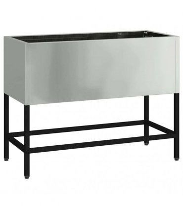 vidaXL Raised Garden Planter Silver 60 x 26 x 45 cm Galvanised Steel