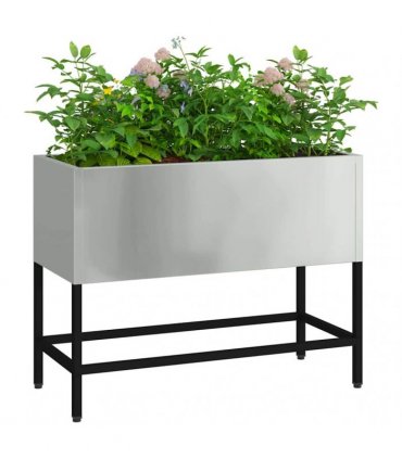 vidaXL Raised Garden Planter Silver 60 x 26 x 45 cm Galvanised Steel