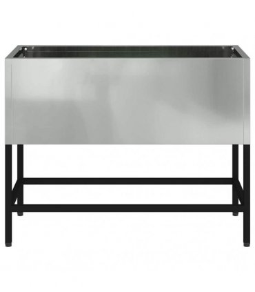 vidaXL Raised Garden Planter Silver 60 x 26 x 45 cm Galvanised Steel