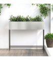 vidaXL Raised Garden Planter Silver 100 x 26 x 82 cm Galvanised Steel — Colour: Galvanized steel