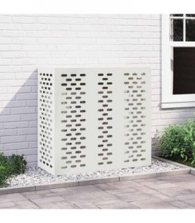 vidaXL Air Conditioner Cover White 110 x 50 x 105 cm Steel