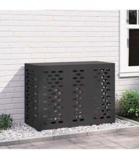 vidaXL Air Conditioner Cover Black 110 x 50 x 80 cm Steel