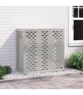 vidaXL Air Conditioner Cover Silver 110 x 50 x 105 cm Stainless steel