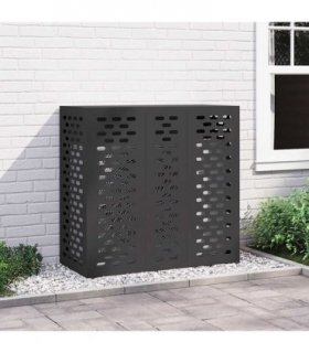 vidaXL Air Conditioner Cover Black 110 x 50 x 105 cm Steel