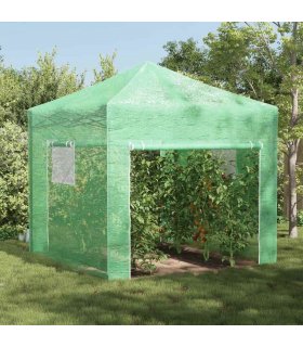 vidaXL Greenhouse with Pop-up Frame Green 290 x 290 x 315 cm Iron