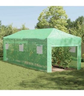 vidaXL Greenhouse with Pop-up Frame Green 290 x 870 x 315 cm Iron