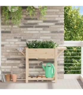 vidaXL Garden Planter Beige 111 x 37 x 76.5 cm Solid Fir Wood