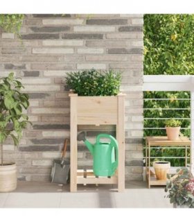 vidaXL Garden Planter Beige 45 x 45 x 76.5 cm Solid Fir Wood