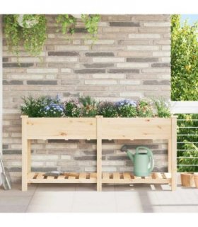 vidaXL Garden Planter Beige 161.5 x 45 x 76.5 cm Solid Fir Wood