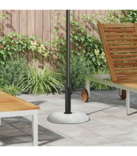 vidaXL Parasol Base 20.9kg Light Grey Concrete Round — Colour: Light grey stone, Model: without wheels