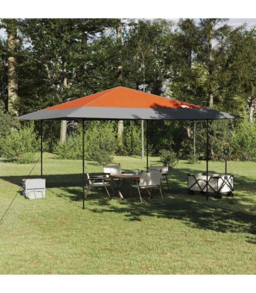 vidaXL Canopy Tent Manual Orange 395 x 395 x 251 cm Fabric
