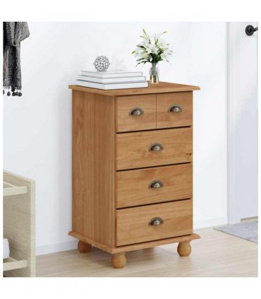 vidaXL Chest of Drawer 5-Drawer ASKIM Brown 48.5 x 40 x 79 cm