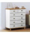 vidaXL Chest of Drawer ASKIM White 91 x 40 x 95.5 cm Solid Pine Wood