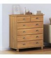 vidaXL Chest of Drawer ASKIM Brown 91 x 40 x 95.5 cm Solid Pine Wood