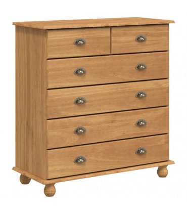 vidaXL Chest of Drawer ASKIM Brown 91 x 40 x 95.5 cm Solid Pine Wood