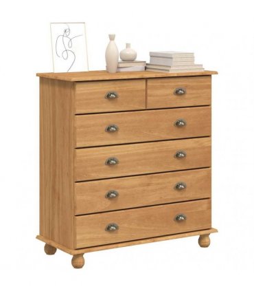 vidaXL Chest of Drawer ASKIM Brown 91 x 40 x 95.5 cm Solid Pine Wood