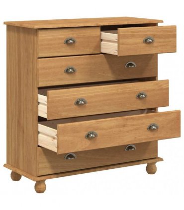 vidaXL Chest of Drawer ASKIM Brown 91 x 40 x 95.5 cm Solid Pine Wood