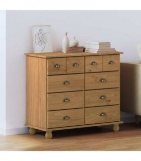 vidaXL Chest of Drawer ASKIM Brown 91 x 40 x 79 cm Solid Pine Wood