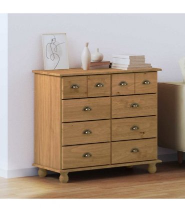 vidaXL Chest of Drawer ASKIM Brown 91 x 40 x 79 cm Solid Pine Wood