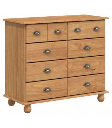 vidaXL Chest of Drawer ASKIM Brown 91 x 40 x 79 cm Solid Pine Wood