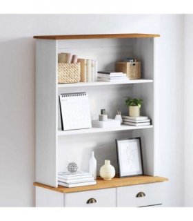 vidaXL Hutch ASKIM 91 x 30 x 104 cm Solid pine wood — Colour: White