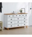 vidaXL Chest of Drawer ASKIM White 79 x 40 x 133.5 cm Solid Pine Wood