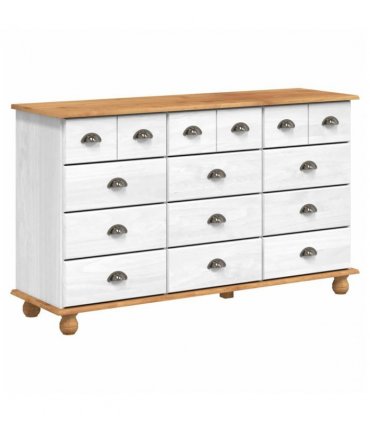 vidaXL Chest of Drawer ASKIM White 79 x 40 x 133.5 cm Solid Pine Wood