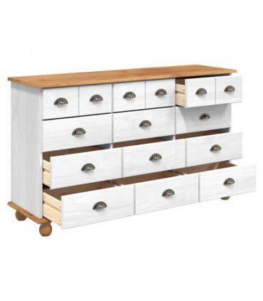 vidaXL Chest of Drawer ASKIM White 79 x 40 x 133.5 cm Solid Pine Wood