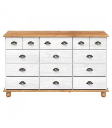vidaXL Chest of Drawer ASKIM White 79 x 40 x 133.5 cm Solid Pine Wood