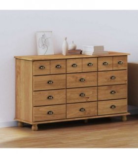 vidaXL Chest of Drawer ASKIM Brown 79 x 40 x 133.5 cm Solid Pine Wood