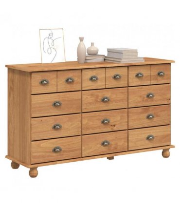 vidaXL Chest of Drawer ASKIM Brown 79 x 40 x 133.5 cm Solid Pine Wood