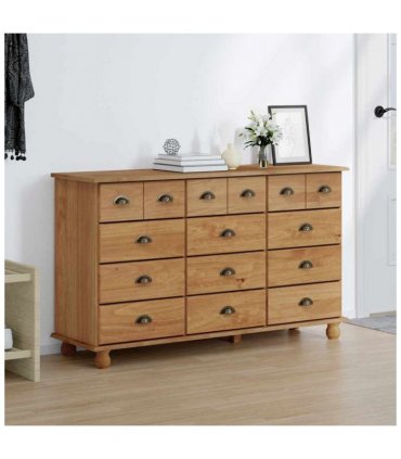 vidaXL Chest of Drawer ASKIM Brown 79 x 40 x 133.5 cm Solid Pine Wood
