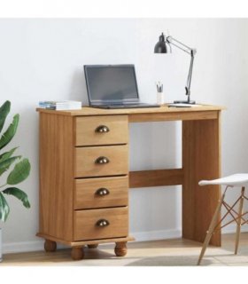 vidaXL Writing Desk ASKIM Brown 95 x 40 x 75 cm Solid Pine Wood