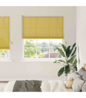 vidaXL Roller Blind Yellow 140 x 220 cm Bamboo