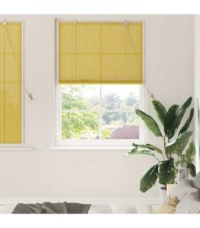 vidaXL Roller Blind Yellow 100 x 160 cm Bamboo