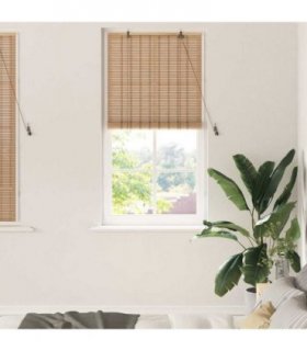 vidaXL Roller Blind Natural and Brown 90 x 160 cm Bamboo