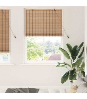 vidaXL Roller Blind Natural and Brown 120 x 220 cm Bamboo